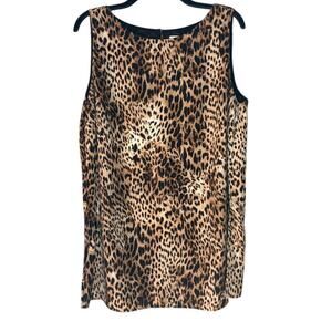 Chico's Black/Brown Cheetah Print Sleeveless Tank Blouse Animal Print